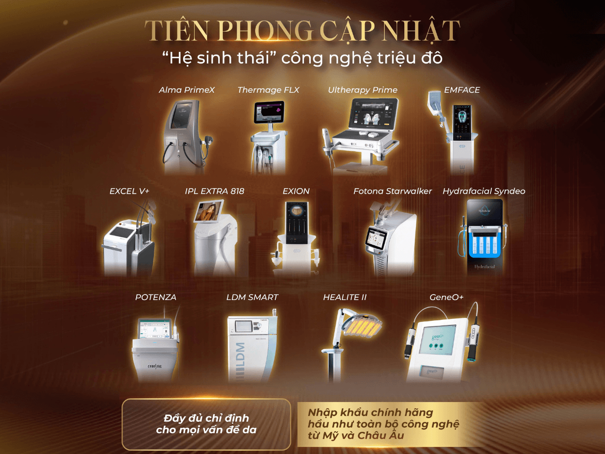 Hệ thống máy công nghệ cao tại Carina Beauty Clinic